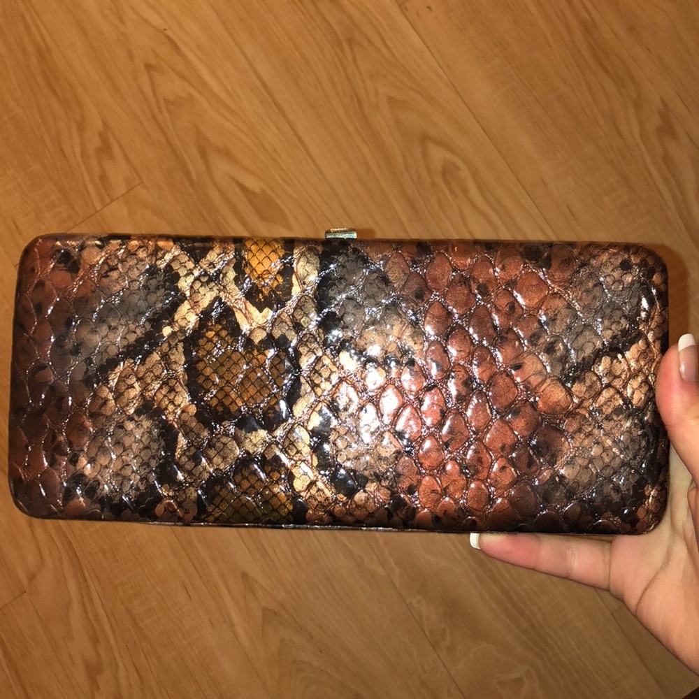 Snake Print Clutch